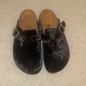 Velvet Black Burki’s (Birkenstock) Clogs
